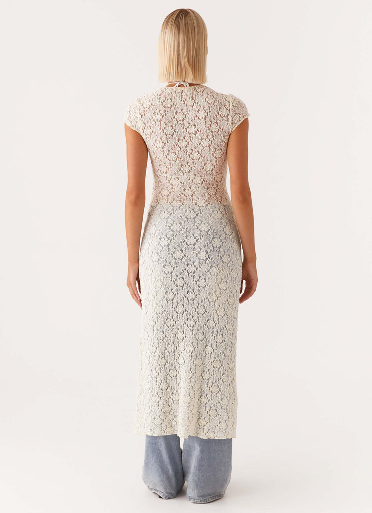 Gisele Lace Midi Dress - Ivory