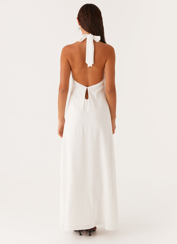 Golden Child Linen Maxi Dress - White