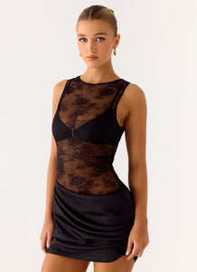 Harlem Lace Mini Dress - Black