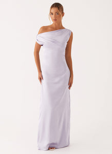 Heart Of Glass Satin Maxi Dress - Lilac