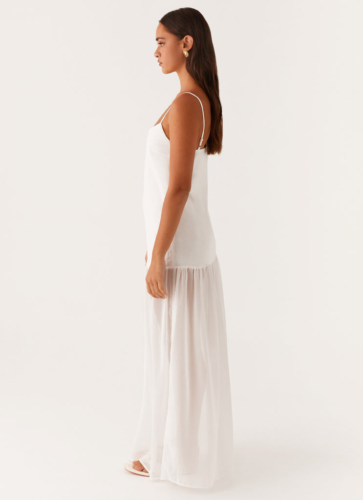 Heavenly Linen Maxi Dress - White