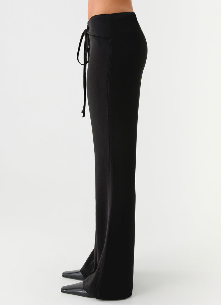 Houston Tie Front Pants - Black