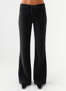 Houston Tie Front Pants - Black