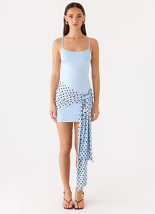 Hypnosis Mini Dress - Blue Mocha Dot