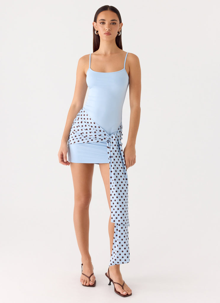 Hypnosis Mini Dress - Blue Mocha Dot