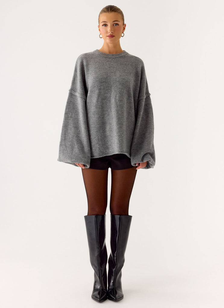 Jack Oversized Knit Sweater - Grey
