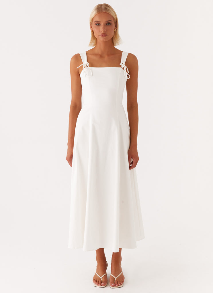 Jamaya Tie Midi Dress - White