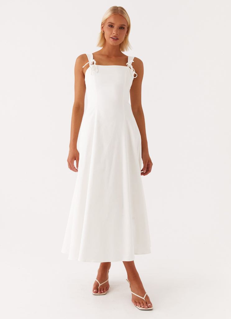 Jamaya Tie Midi Dress - White