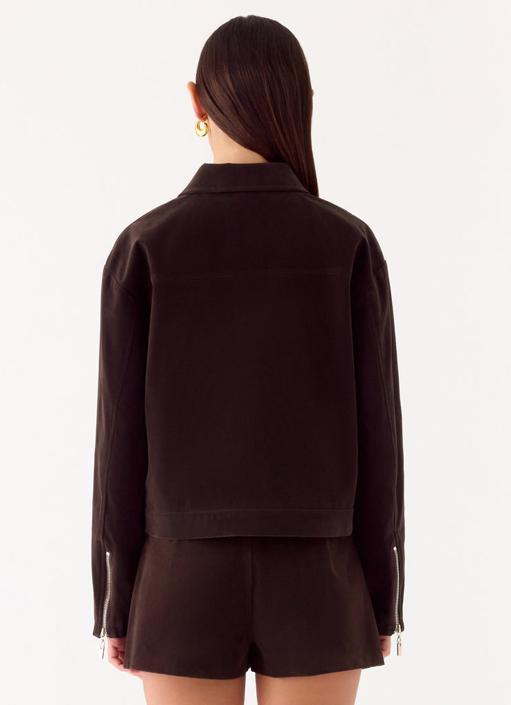 Jeremy Faux Suede Shorts - Chocolate