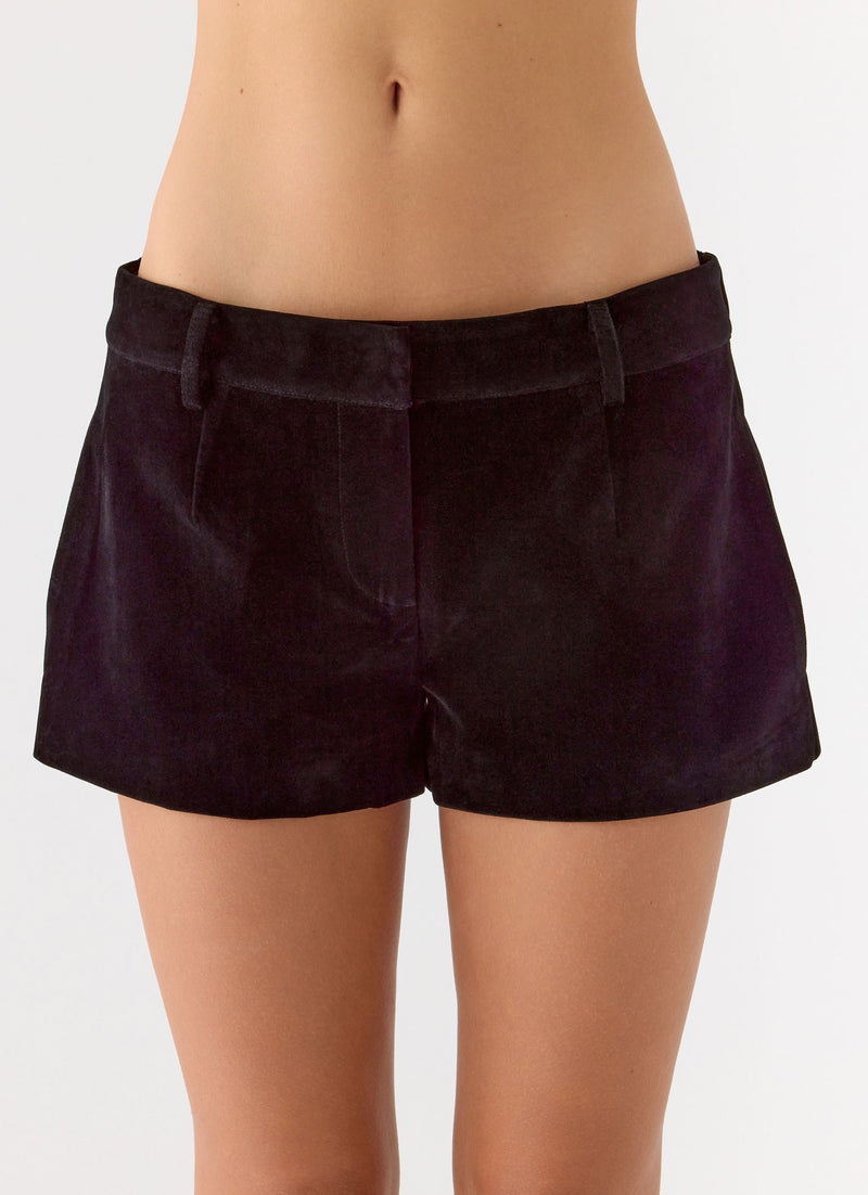 Jeremy Faux Suede Shorts - Black