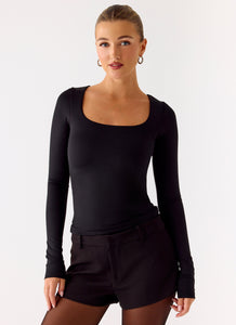 Kiely Long Sleeve Top - Black