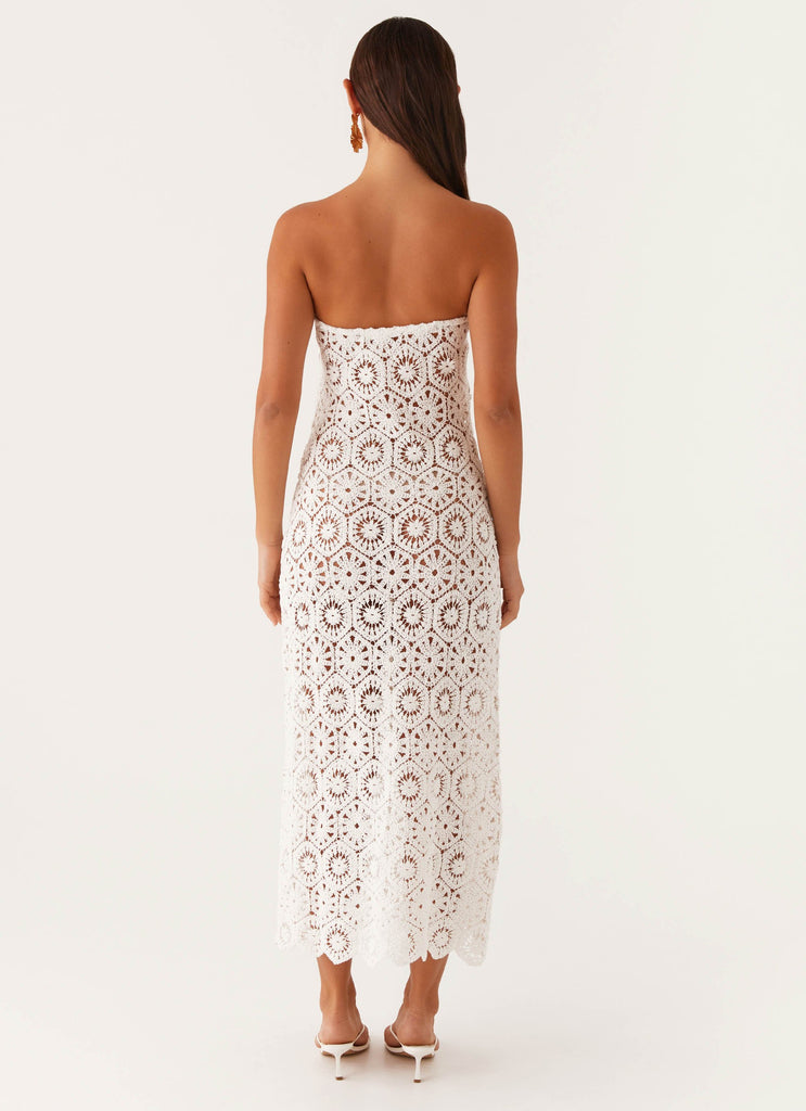 Kingsly Crochet Maxi Dress - White