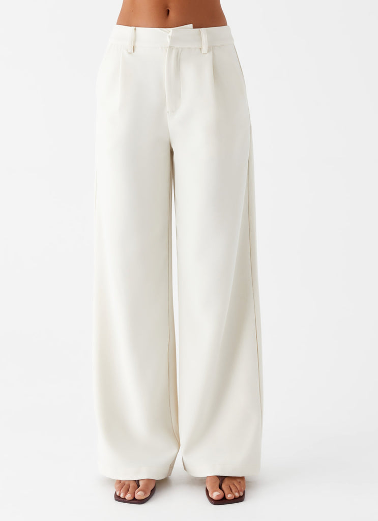 Leila Suiting Pants - Ivory