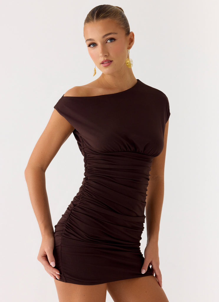 Liana Mini Dress - Chocolate