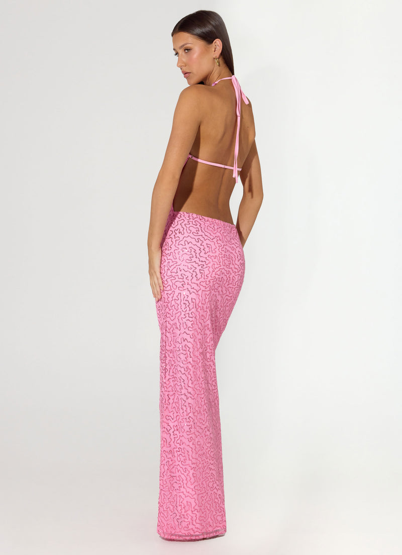 Lorenz Sequin Maxi Dress - Pink
