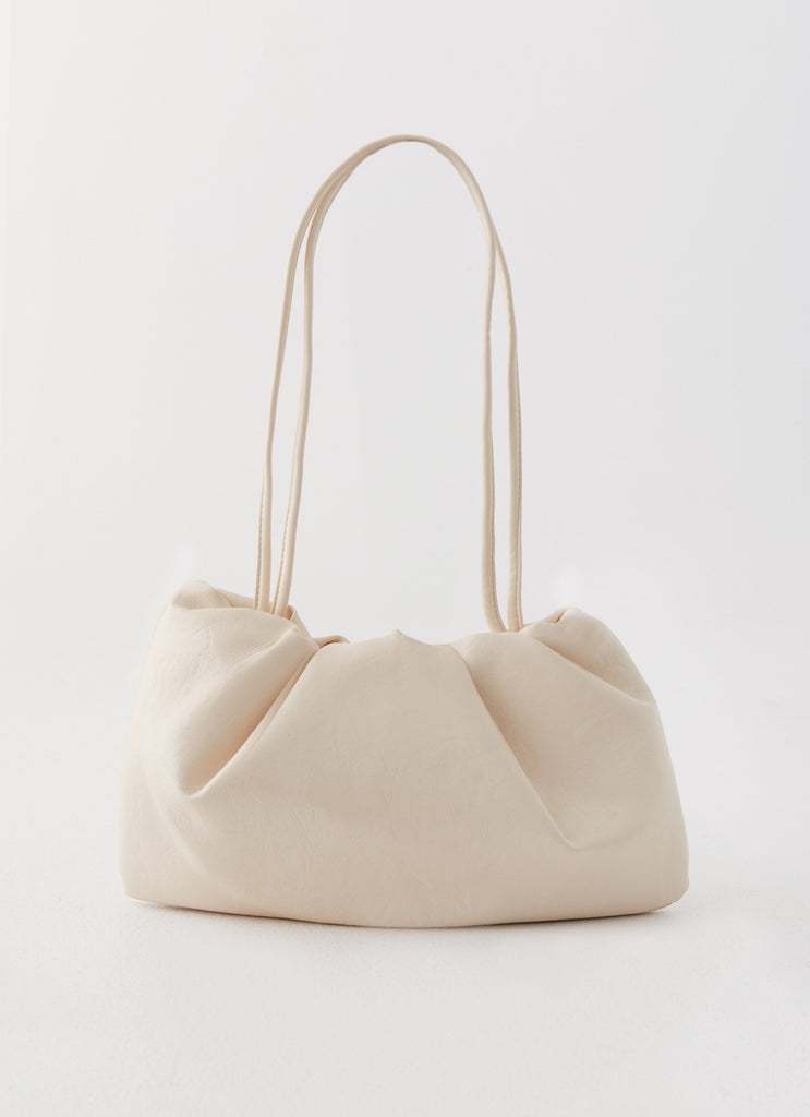 Womens Louisa Shoulder Bag in the colour Ivory in front of a light grey background