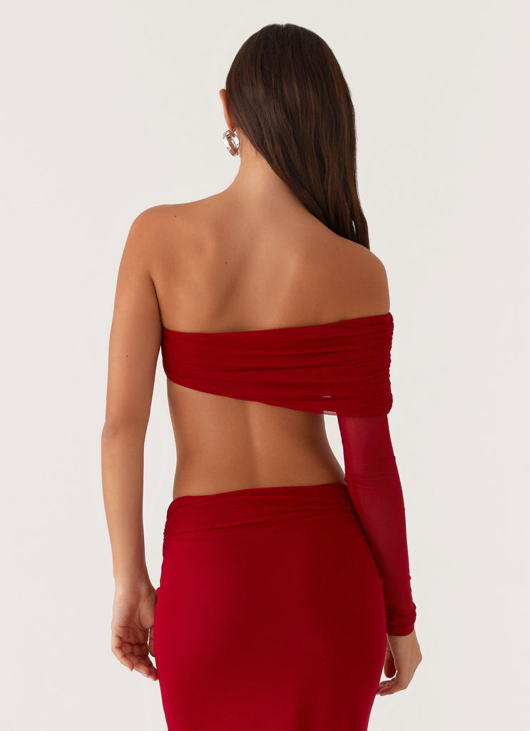 Luella One Shoulder Top - Red