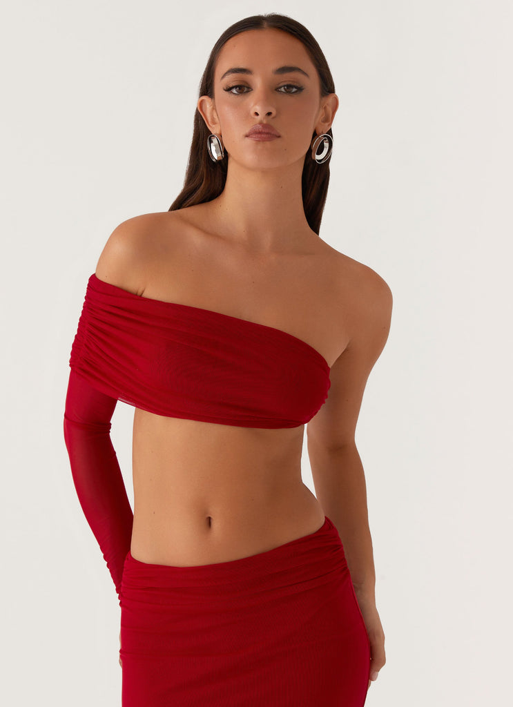 Luella One Shoulder Top - Red