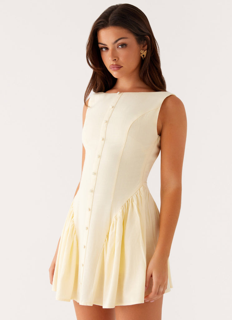 Margo Mini Dress - Pale Yellow