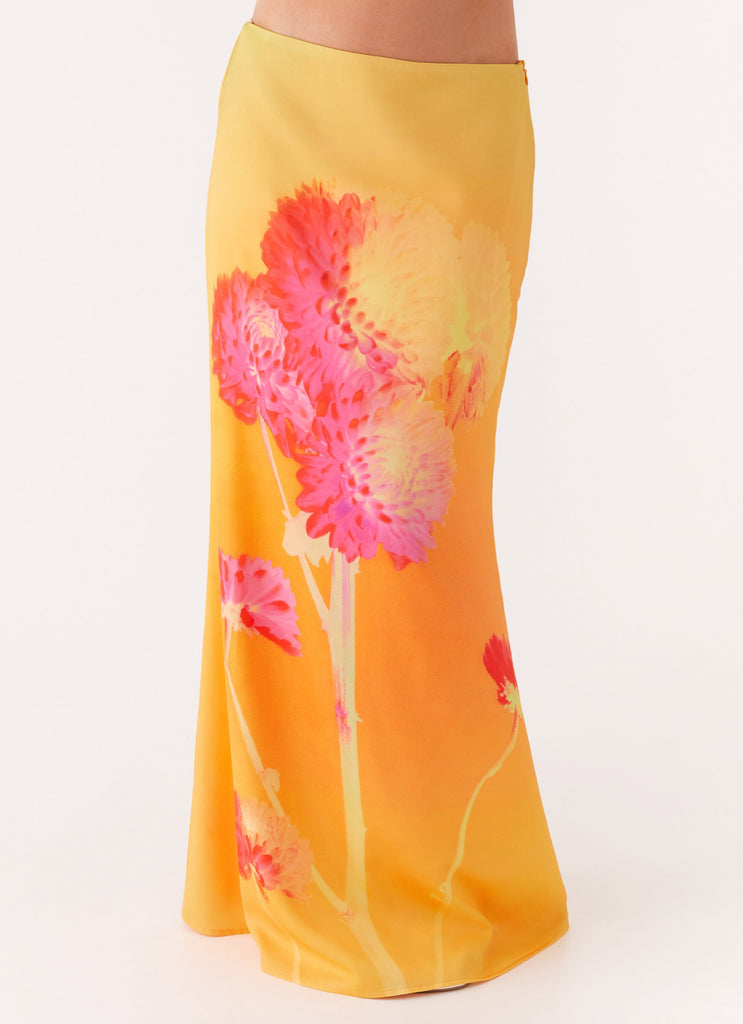 Marrakesh Maxi Skirt - Orange Floral