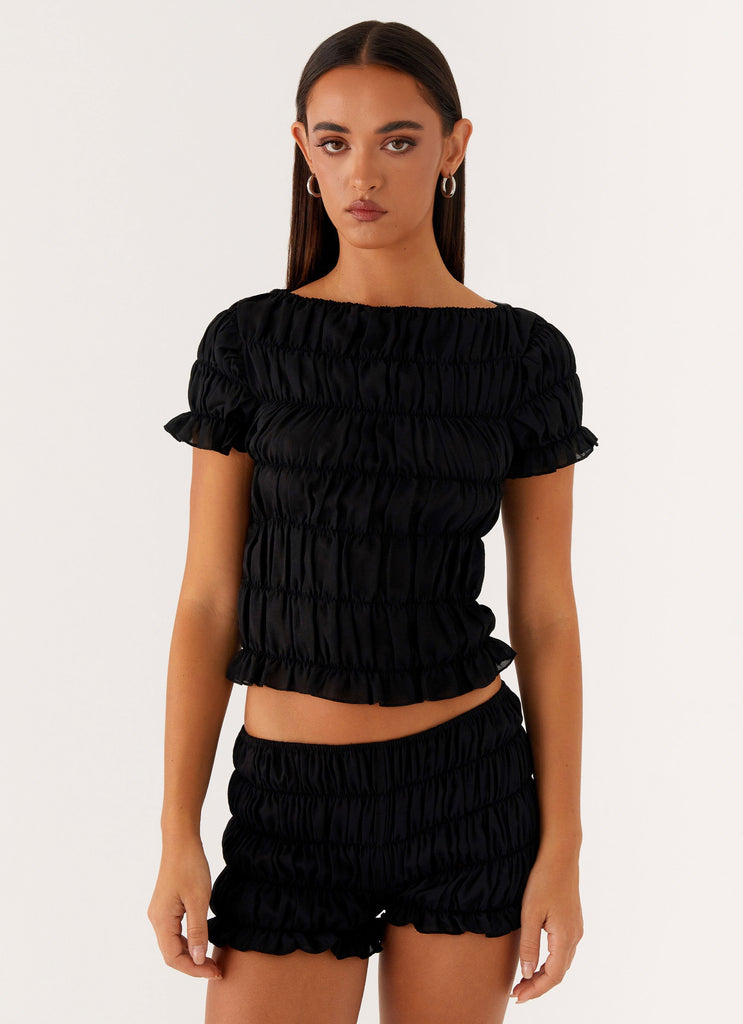 Mateo Ruched Top - Black