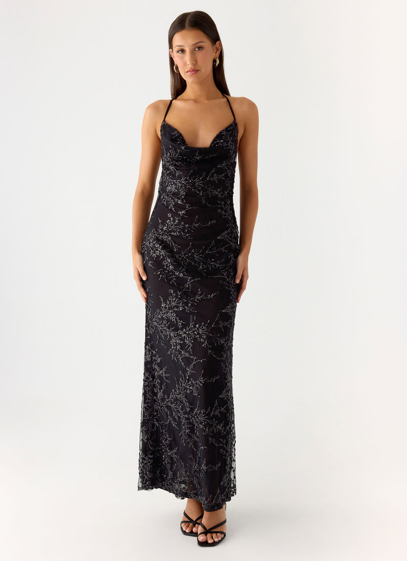 Mayim Sequin Maxi Dress - Black