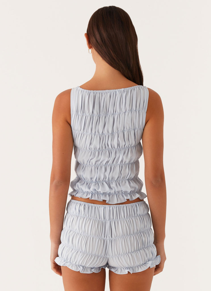 Messina Ruched Tank Top - Blue