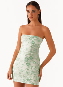 Moorey Beaded Mini Dress - Sage