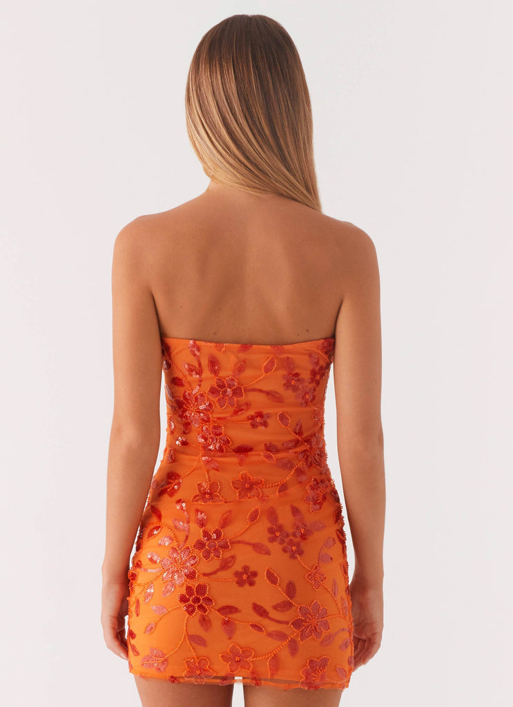 Moorey Beaded Mini Dress - Orange