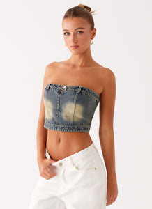 Not Like Us Denim Top - Vintage