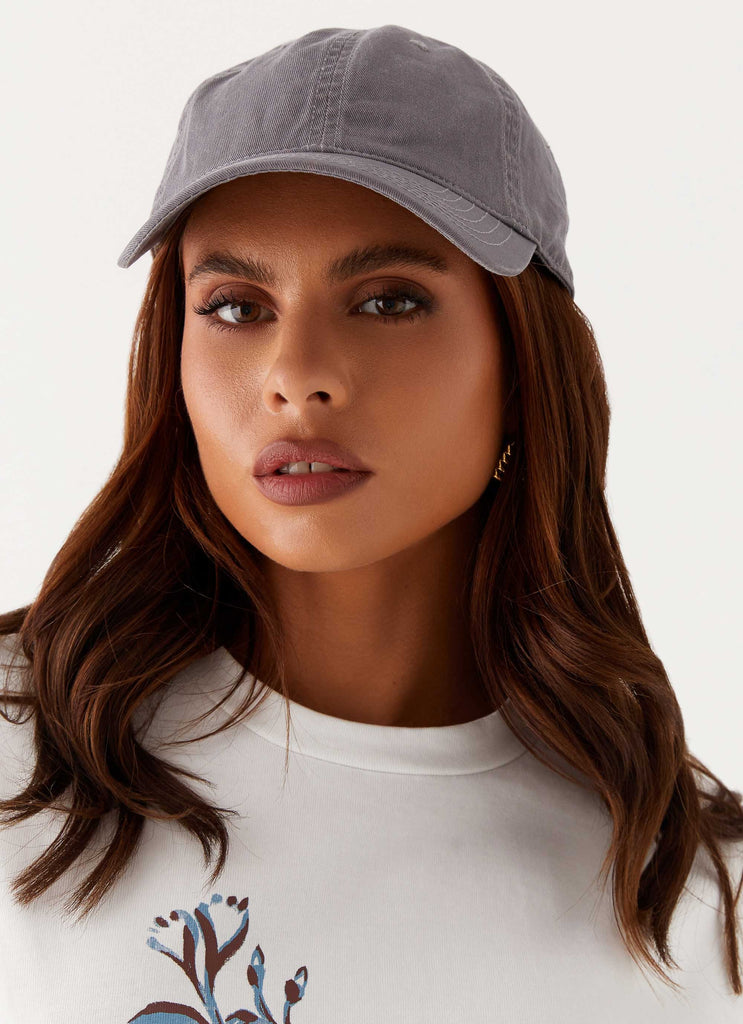 Womens Offin the colourDuty Baseball Cap in the colour Grey in front of a light grey background