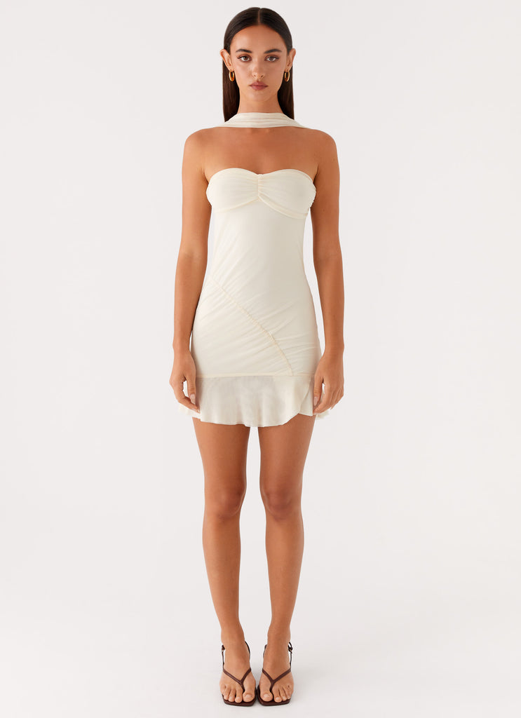 Pari Open Back Mini Dress Ivory 1