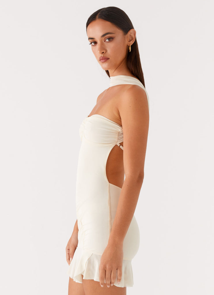 Pari Open Back Mini Dress Ivory 2