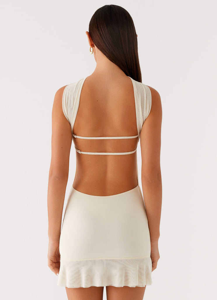 Pari Open Back Mini Dress Ivory 3
