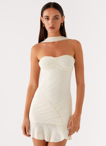 Pari Open Back Mini Dress Ivory 4