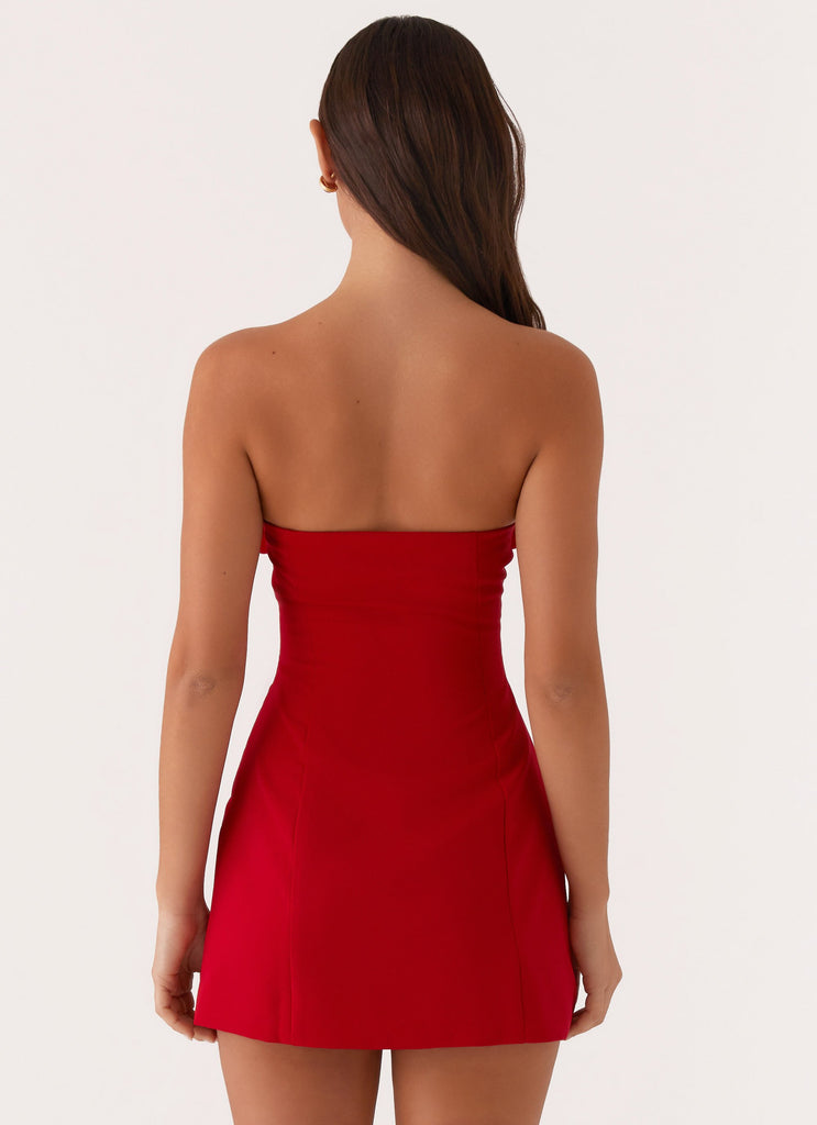 Patsie Strapless Mini Dress - Red