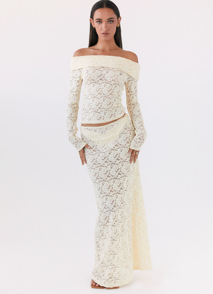 Zephyra Lace Maxi Skirt - Natural