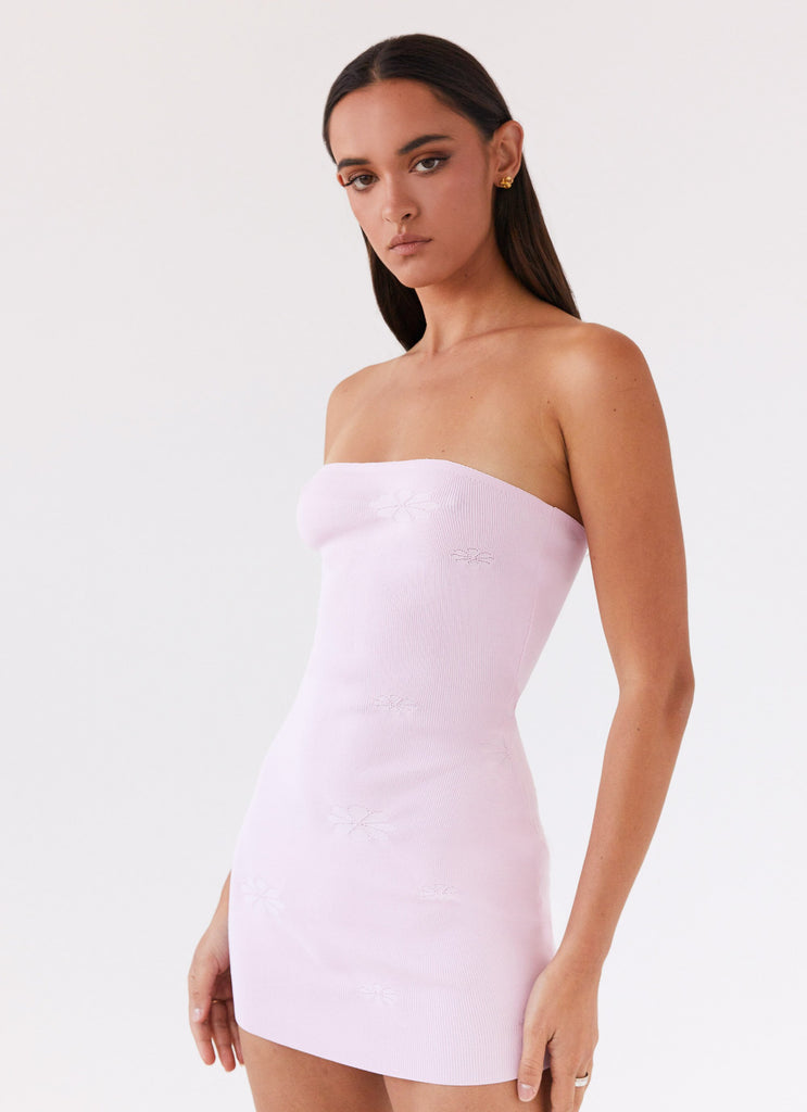 Ashton Strapless Knit Mini Dress - Pink