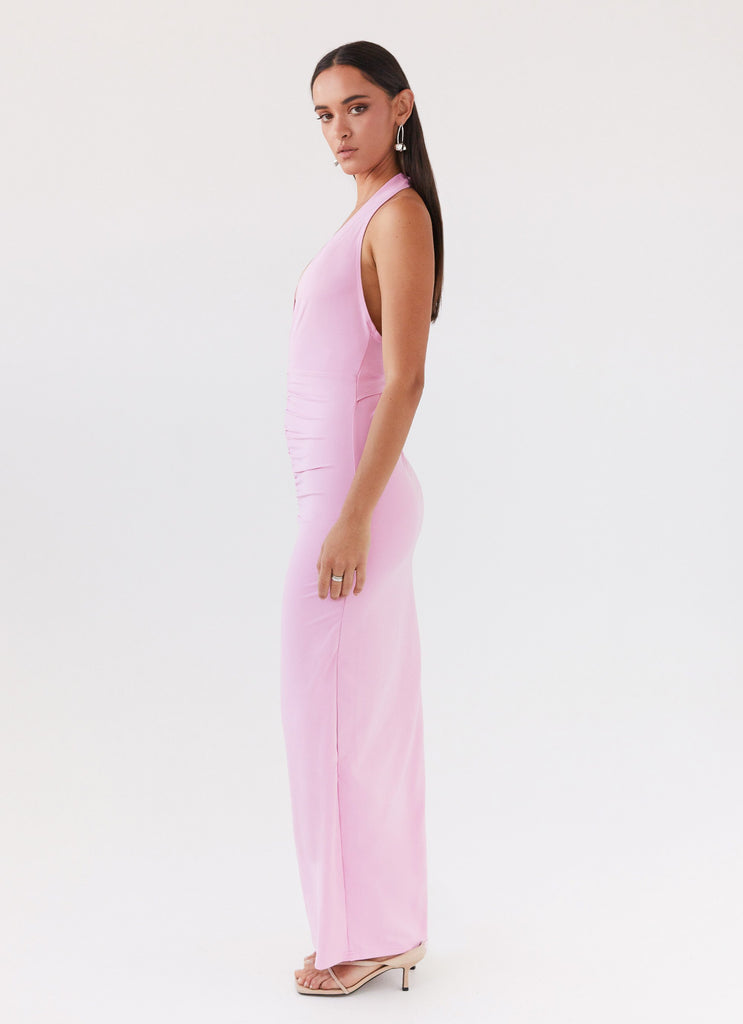 Whisked Away Halterneck Maxi Dress - Pink