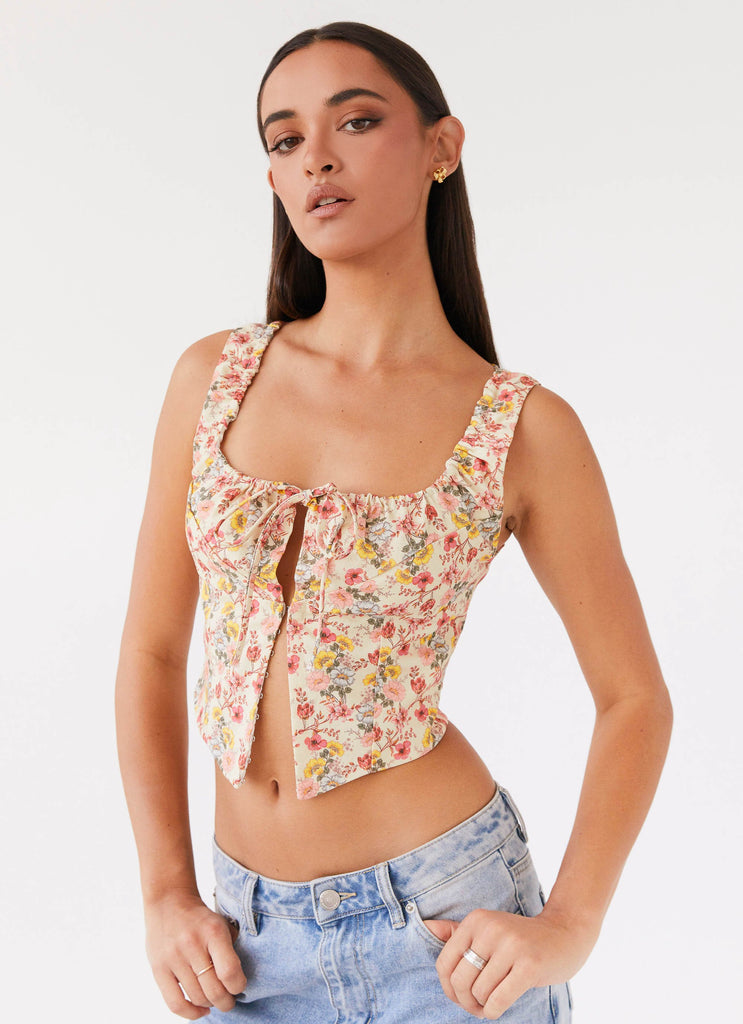 Take Me Away Corset Top - Garden Party