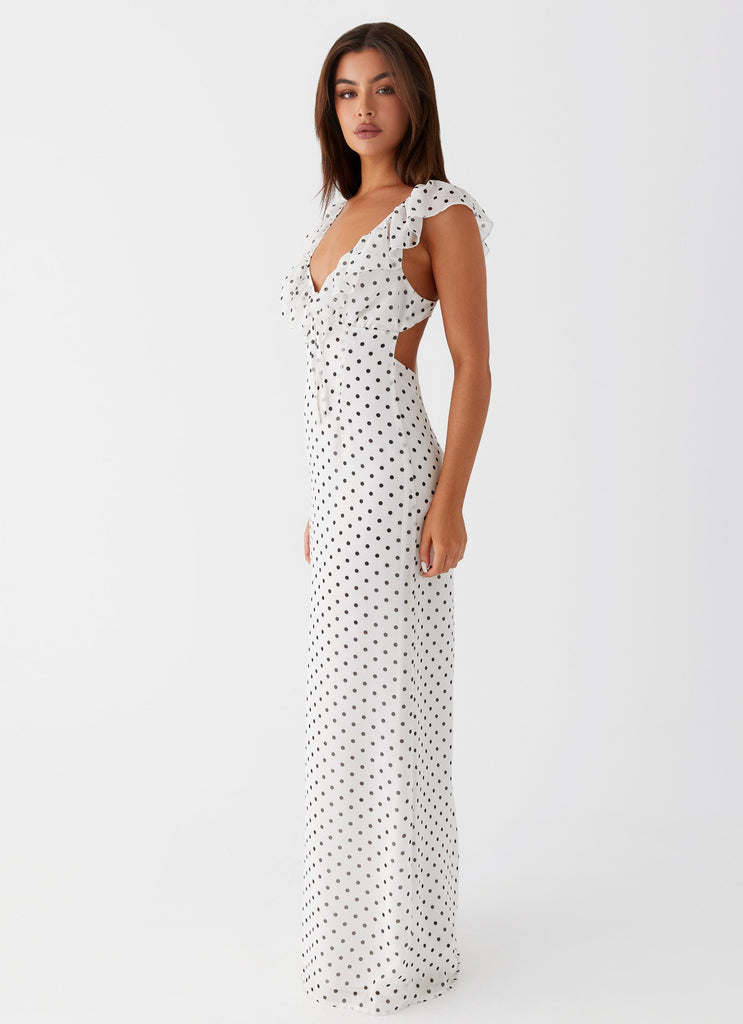 Womens Silvie Maxi Dress in the colour White in front of a light grey background