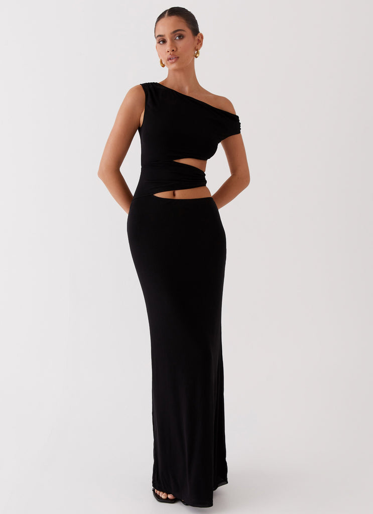 Margot One Shoulder Maxi Dress - Black