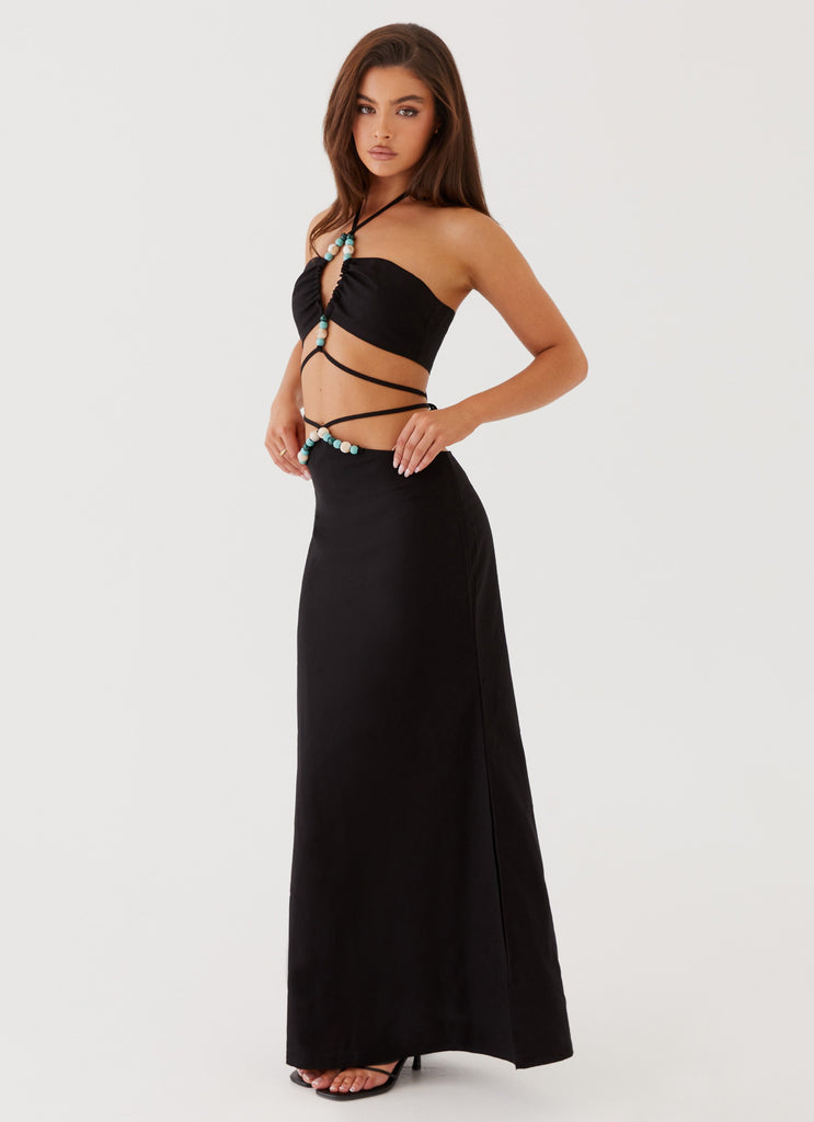 Neveah Beaded Maxi Skirt - Black