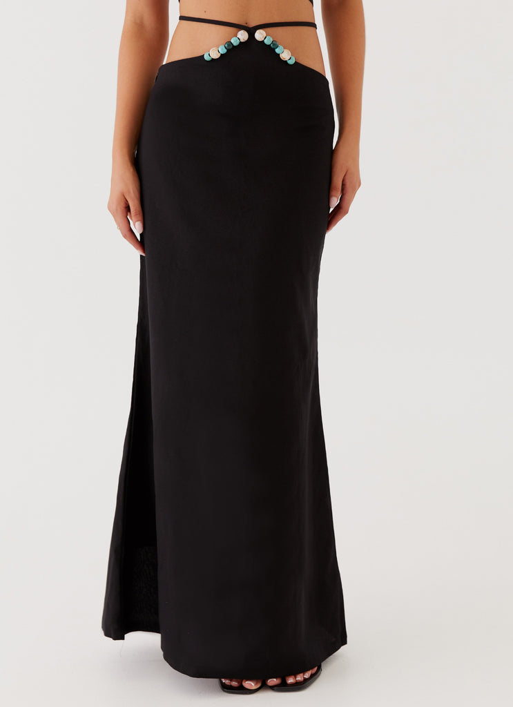 Neveah Beaded Maxi Skirt - Black