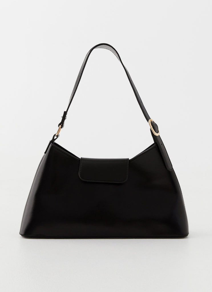 Womens Hannah Shoulder Bag in the colour Black in front of a light grey background