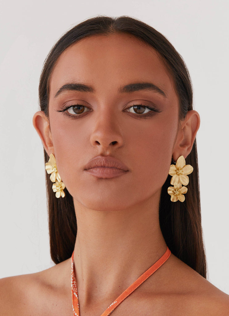 Lola Love Flower Earrings - Gold