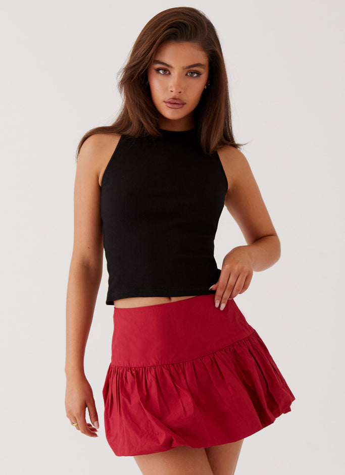 Hotel California Low Rise Mini Skirt - Red