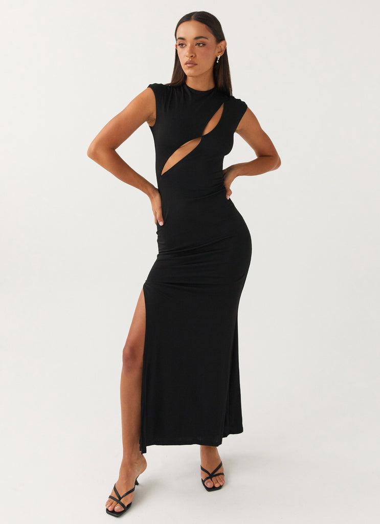 Womens Special Affair Maxi Dress in the colour Black in front of a light grey background