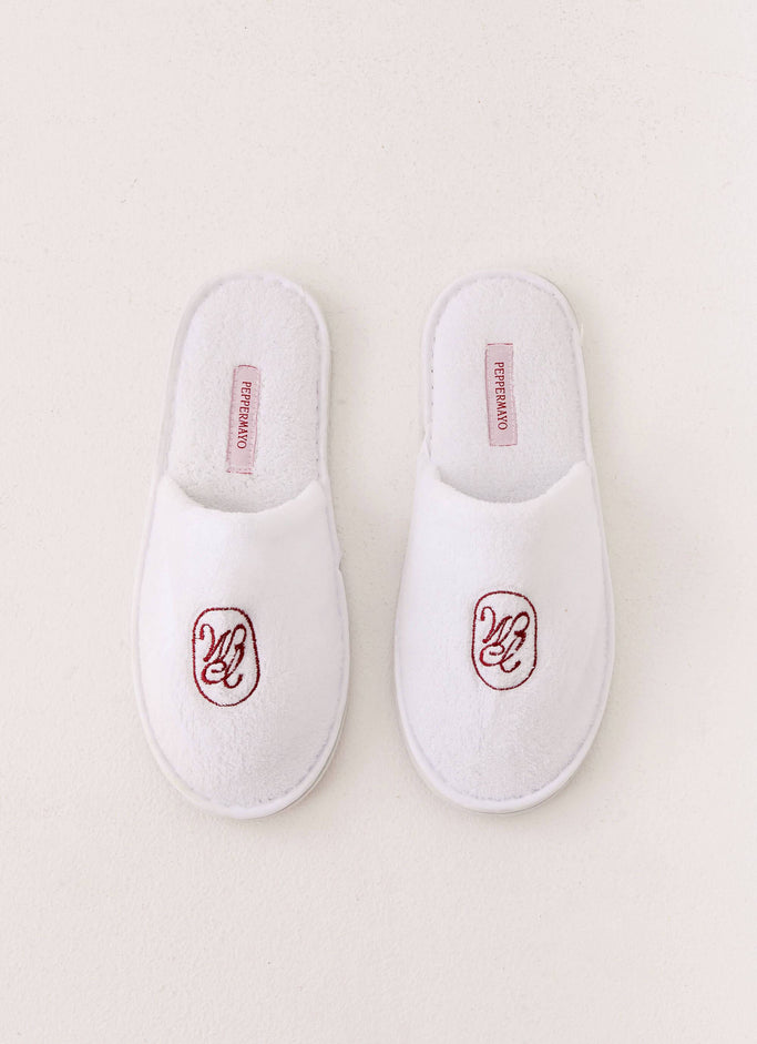 Peppermayo Branded Slippers - White (Free)