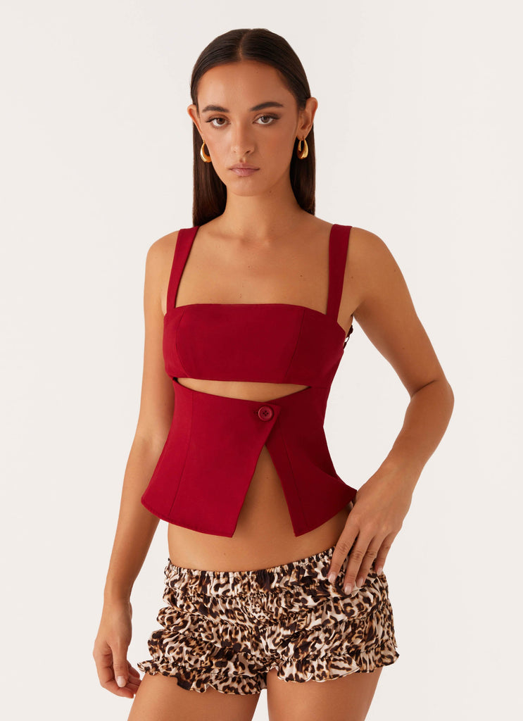 Pia Cut Out Top - Red